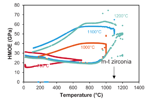 Effect of the thermal treatment on the elastic modulus