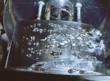 Example of cavitation on a hydrofoil at LEGI laboratory.