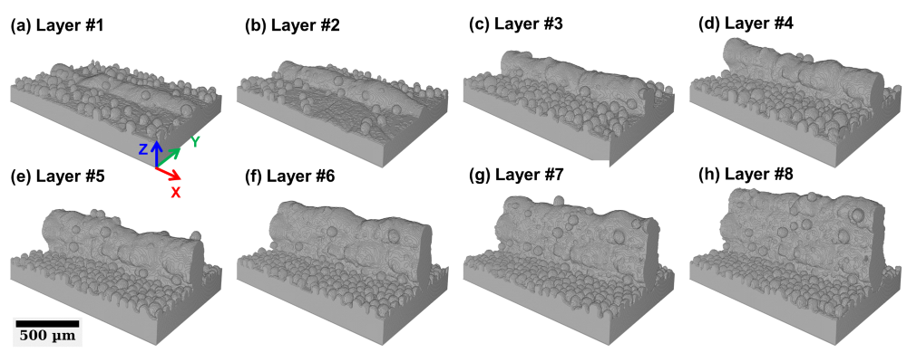 Image 3D d'un mur en construction par fabrication additive