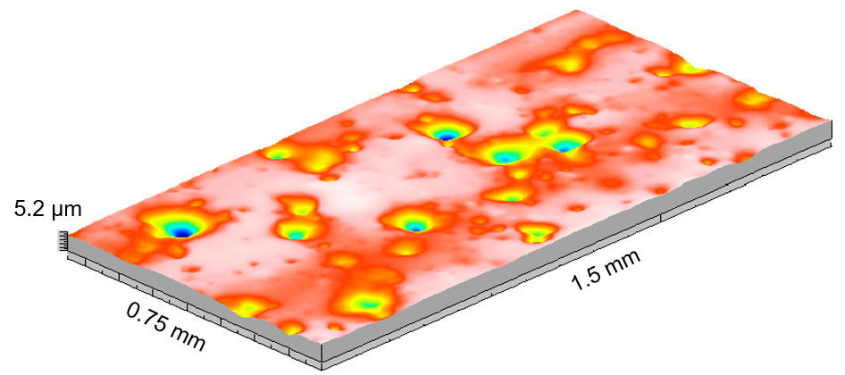 Pitting test performed at LEGI on a A2205 stainless steel specimen.