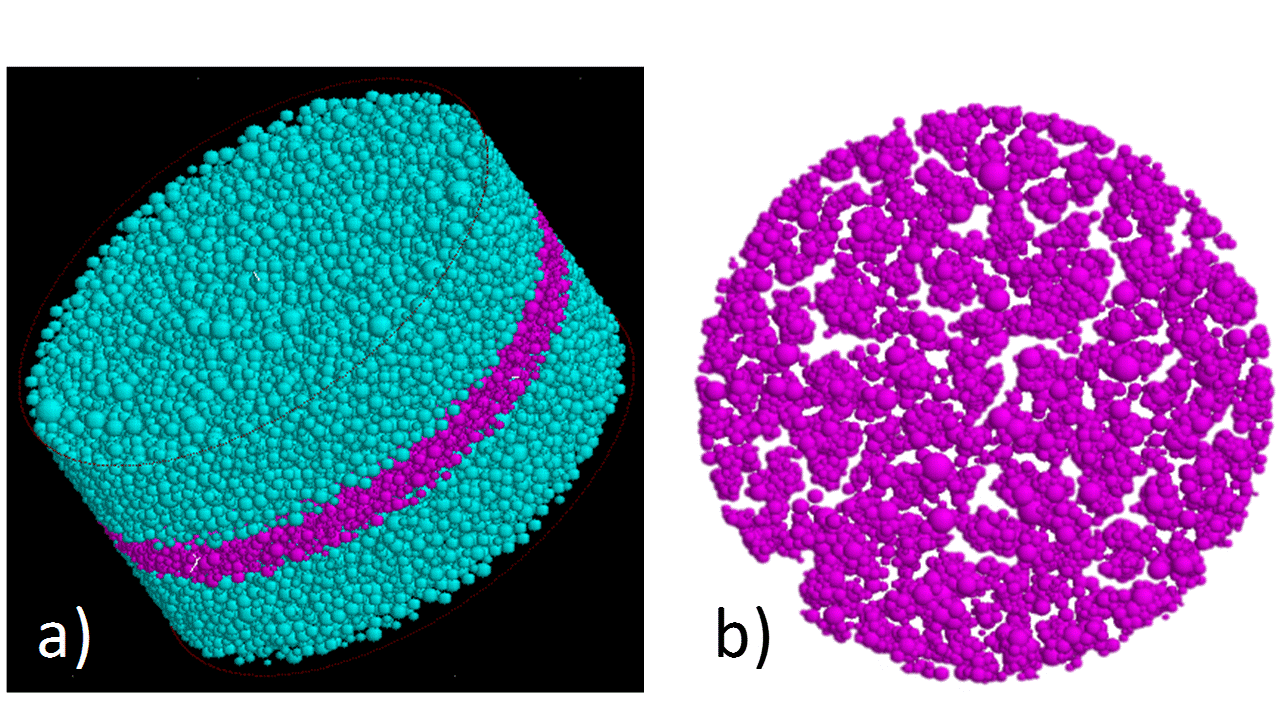 a) Multilayered structured with a Nickel powder sandwiched in between two ceramic layers. b) Defects in the final Nickel layer after constrained sintering.